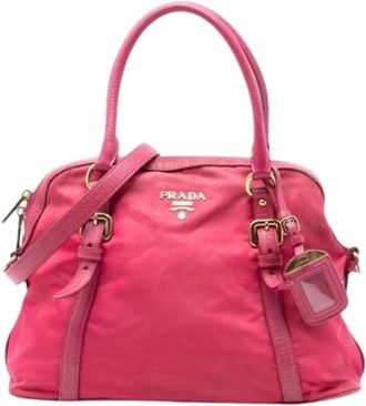 Prada Pre-owned Handbags, female, Pink, Size: ONE SIZE Pre-owned Vintage Nylon Satchel