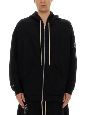 Rick Owens Black Oversized Hoodies