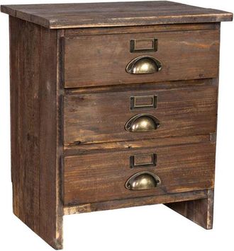 Wanderlust Deco Mesita De 3 Cajones De Madera 40x31x46,5h Cm