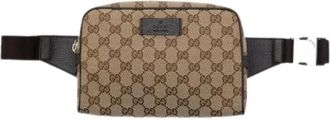 Gucci Pre-owned Canvas Belt Bag - Dames - Vintage Heuptassen - Beige - ONE Size - Leer - Vintage
