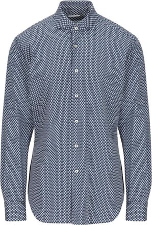 Xacus Overhemd met geometrische print - Blauw