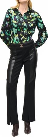 Joseph Ribkoff Abstract Print Button-Down Blouse In Black/multi