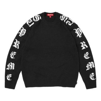 SUPREME SS26 Old English Sleeves Sweater Black SUP-SS26-059-BLK