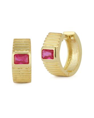 Chloe and Madison Chloe And Madison 14K Over Silver Cz Huggie Earrings