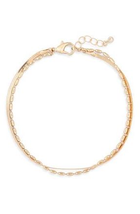 Nordstrom Rack Double Chain Anklet in Gold at Nordstrom Rack