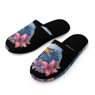 Generic Angry Eagle1 Lily Flower Mens House Slippers Slip Indoor Slipper On Shoes Warm Outdoor