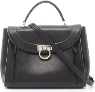 Ferragamo Pre-owned Handbags, female, Black, Size: ONE SIZE Pre-owned Leather Handbag