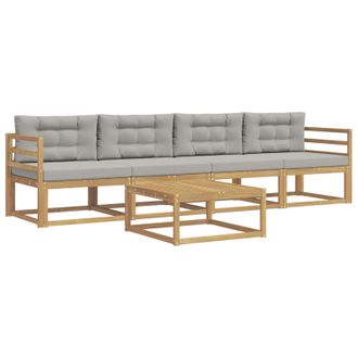 vidaXL Conjunto De Sof&aacute;s De Exterior 4 Pcs Blanco Y Gris Claro Vidaxl