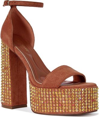 Azalea Wang Wilma Ankle Strap Platform Sandal in Orange at Nordstrom Rack, Size 7.5