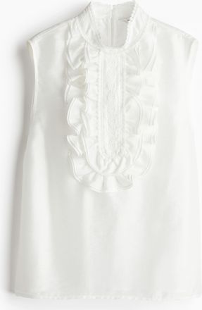 H&M Volantbluse - Weiss