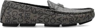 Dolce & Gabbana Pantoffels met logo - Heren - Loafers - Bruin - 43 EU - Leer - Schoenen
