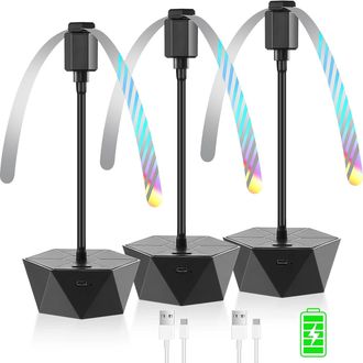 OEM Ventilateur Anti-mouches Recargable Para Mesa, Interior/ext&eacute;rieur, Pales Holographiques, Lote De 3 (negro)