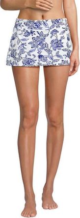 Lands End Mini Swim Skirt in White/blue Vintage Floral at Nordstrom, Size 16