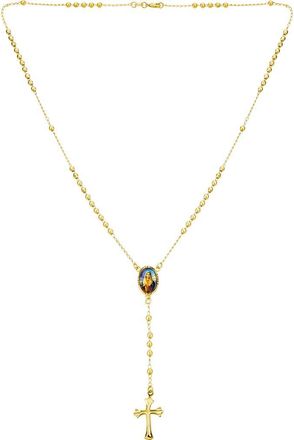 Bling Jewelry Holy Cross Rosary Y-Necklace in Gold-Tone Mary at Nordstrom Rack
