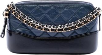 Chanel Pre-owned Gabrielle Crossbody Bag - Dames - Vintage Schoudertas - Blauw - ONE Size - Leer - Vintage
