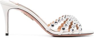 Aquazzura Tequila 80mm sandals - women - Leather - 37.5 - White