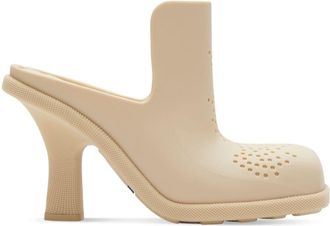 Burberry Equestrian Knight square-toe mules - women - Sheepskin/Acrylonitrile Butadiene Styrene (ABS)/Rubber/Rubber/Paper - 39 - Neutrals