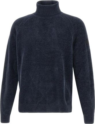 Roberto Ricci Design Turtlenecks, male, Blue, L, Velvet Turtleneck Knit