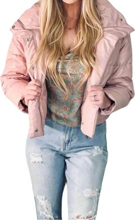 Coalition LA Cropped Puffer Jacket In Blush