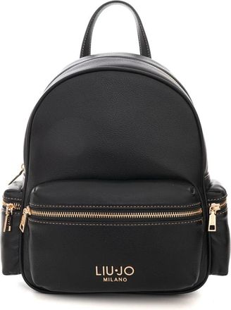 Liu Jo Zip Backpack - Dames - Rugzakken - Zwart - ONE Size - Leer - Tassen