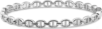 Devata Mariner Anchor Bangle Bracelet in Rhodium Plated Sterling Silver at Nordstrom, Size Medium