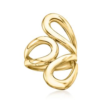 Ross-Simons Italian 18kt Gold Over Sterling Abstract Floral Ring