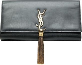 Saint Laurent Black Leather Clutch Bag (Pre-Owned)