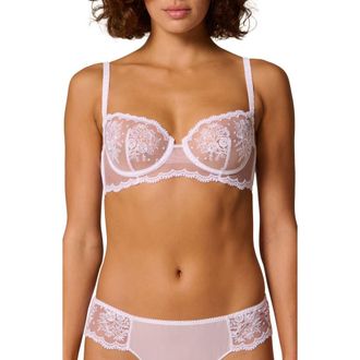 Simone P&eacute;r&egrave;le Intrigue Sheer Underwire Demi Bra in White at Nordstrom, Size 34C