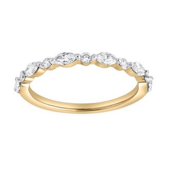 LuvMyJewelry Mariah 0.5 Ct Marquise Lab Grown Diamond Band in 14K Yellow Gold at Nordstrom, Size 7