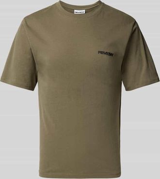 Review T-Shirt mit Label-Print in Oliv, Gr&ouml;&szlig;e XS