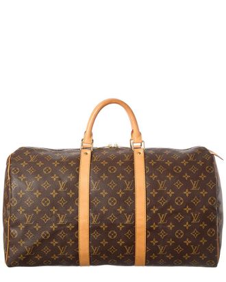 Louis Vuitton Brown Monogram Coated Canvas Keepall 50 (Authentic Pre-Loved)