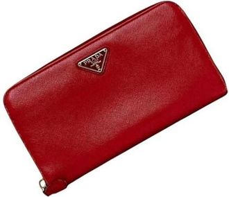 Prada Pre-owned Stoffen Portemonnee - Dames - Vintage Accessoires - Rood - ONE Size - Vintage