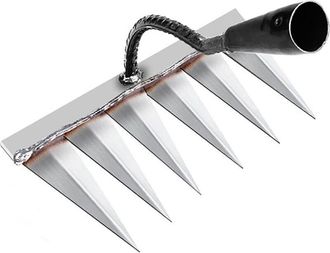 OEM Rastrillo De Jard&iacute;n Tradicional - Met&aacute;lico De Acero Al Carbono, Para Hojas Y Desherbar, 6 Dientes De Acero (sin Palo)