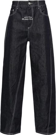 GCDS Raw Denim Wide jeans - men - Cotton - 35 - Blue