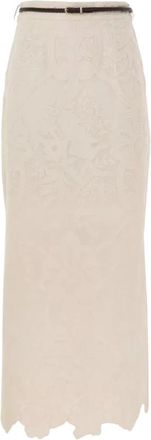 Zimmermann Falda Crema con Bordado Ottie - Skirts - Mujer - Blanco - M
