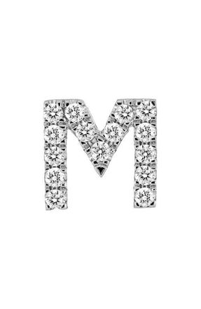 Bony Levy Single Initial Earring in White Gold/M at Nordstrom
