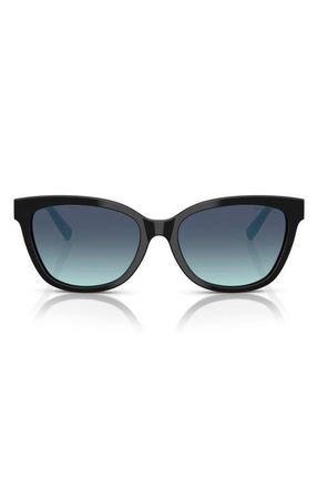 Tiffany & Co. 55mm Gradient Cat Eye Sunglasses in Black /Azure Gradient Blue at Nordstrom