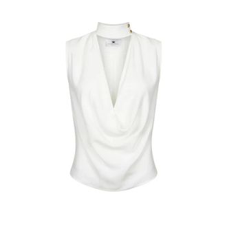 Elisabetta Franchi Dames, Tops, Wit, Maat: XS Viscose