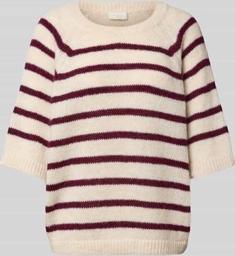 Milano Milano Italy Strickpullover mit gerippten Abschlüssen in Dunkelrot, Größe XL