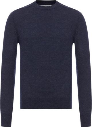 Maison Margiela Crewneck Sweater in Trendy Stijl - Heren - Ronde hals truien - Blauw - L - Truien & Vesten