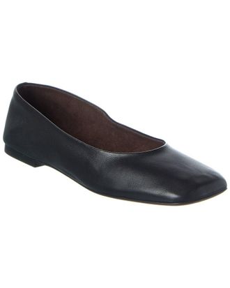The Row Square Leather Ballet Flat