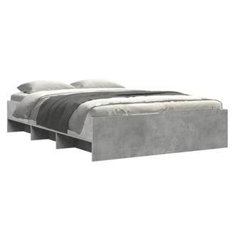 Berkfield Home Durable Bed Frame without Mattress Concrete Grey 135x190cm Engine | Size: 135x190 cm