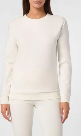 Plein Sport Felpa cropped girocollo in jersey con logo tono su tono