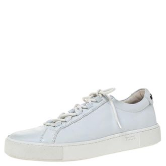 Tod's Tods White Leather Low Top Lace Up Sneakers