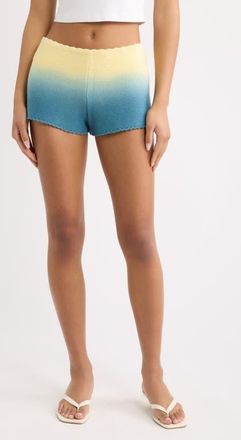 Solid & Striped Cleo Dip Dye Knit Shorts in Danish Butter/deep Canal at Nordstrom, Size X-Small