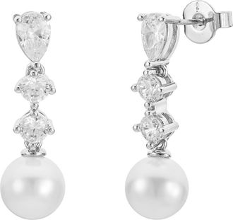 Untamed Petals Serenade Pearl and Crystal Earrings in Silver at Nordstrom