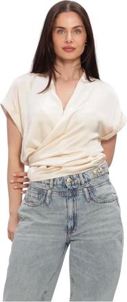 Freebird by Steven Dames, Blouses & Shirts, Beige, Maat: XL Satijn