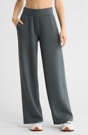 Zella Whisper Knit High Waist Wide Leg Pants in Green Urban at Nordstrom Rack, Size Large