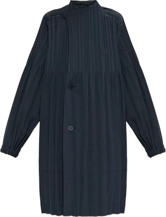 Pleats Please Issey Miyake Smooth geplooide jas - Blauw