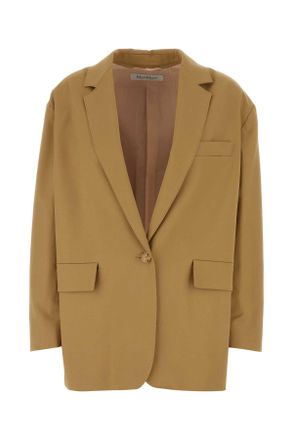 Max Mara Camel Stretch Cotton Monica Blazer